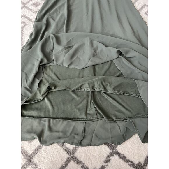 BALTIC BORN Este Dark Sage Chiffon Flutter Sleeve Maxi Dress Sz Large NWT - Picture 6 of 12